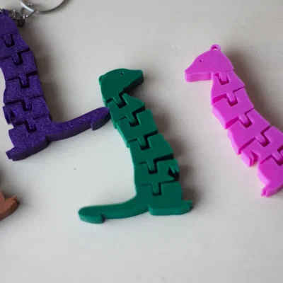 Móc khóa chồn Meerkat linh hoạt in 3D - Thiết kế vui nhộn