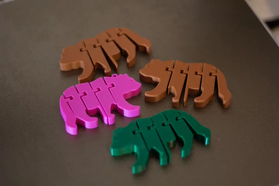 Móc khóa gấu Flexi Bear Articulated - In 3D siêu linh hoạt - Image 3
