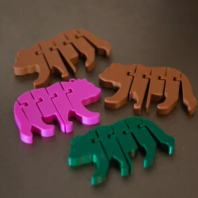 Móc khóa gấu Flexi Bear Articulated - In 3D siêu linh hoạt