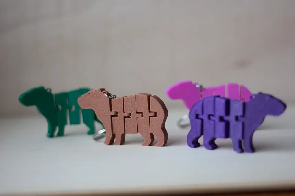 Móc khóa Capybara cử động linh hoạt (Flexi Capybara Keychain) - Image 1