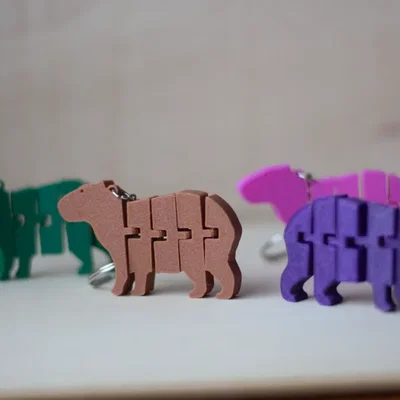 Móc khóa Capybara cử động linh hoạt (Flexi Capybara Keychain)