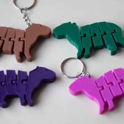 Móc khóa Capybara cử động linh hoạt (Flexi Capybara Keychain)