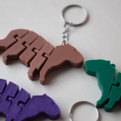 Móc khóa Capybara cử động linh hoạt (Flexi Capybara Keychain)