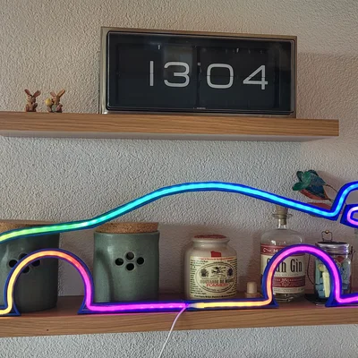 Bảng đèn LED neon silhouette Porsche GT3 RS in 3D