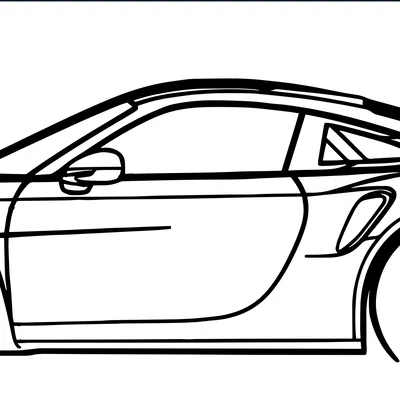 Bảng đèn LED neon silhouette Porsche GT3 RS in 3D