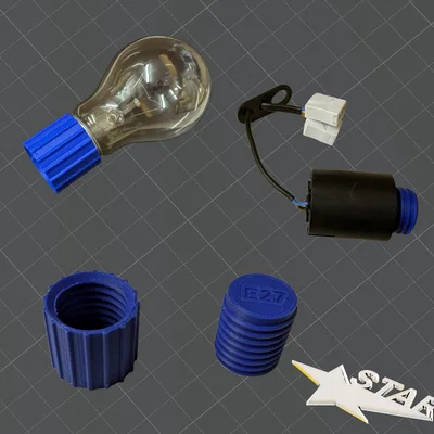 Mô hình ren chuẩn E27 in 3D cho dự án đèn chiếu sáng