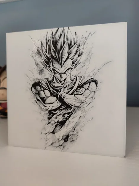 Tranh in 3D Hueforge Vegeta phong cách phác thảo cực chất - Image 2