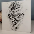 Tranh in 3D Hueforge Vegeta phong cách phác thảo cực chất - Thumbnail 2