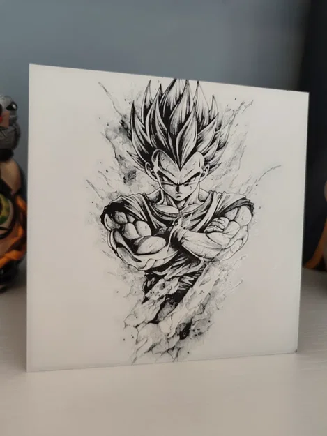 Tranh in 3D Hueforge Vegeta phong cách phác thảo cực chất - Image 3