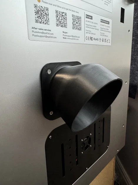 Adaptor nối cửa thoát sau Qidi Plus 4 sang ống gió 100mm (4”) - Image 2