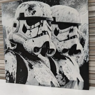 Tranh in 3D Stormtrooper phong cách Hueforge cực chất