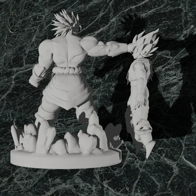 Broly và Goku Dragon Ball Z #16 – Tối ưu cho 3D Printing