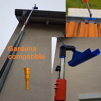 Dụng cụ vệ sinh máng xối – tương thích Gardena & cán sơn (painter pole)