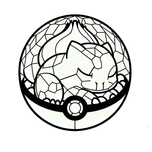 Mô hình nghệ thuật 2D Bulbasaur Pokeball in 3D siêu đẹp - Image 2