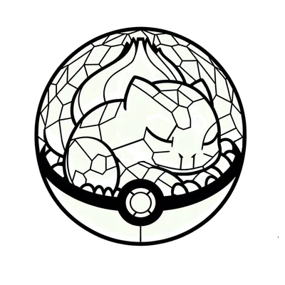 Mô hình nghệ thuật 2D Bulbasaur Pokeball in 3D siêu đẹp
