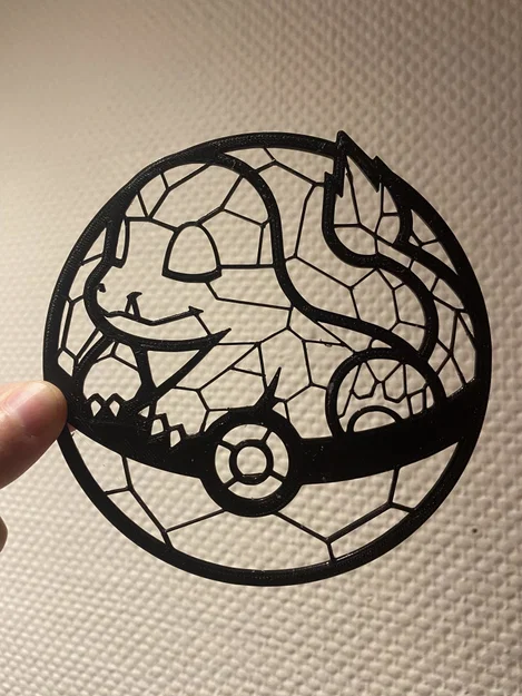 Mô hình trang trí Charmander trong Pokeball nghệ thuật 2D - Image 1