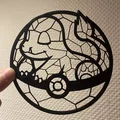 Mô hình trang trí Charmander trong Pokeball nghệ thuật 2D - Thumbnail 1