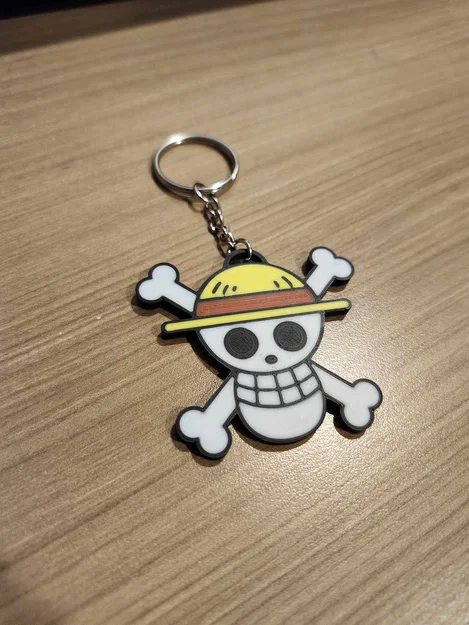 Móc khóa logo Luffy (One Piece) 3D cho tín đồ fan anime - Image 1