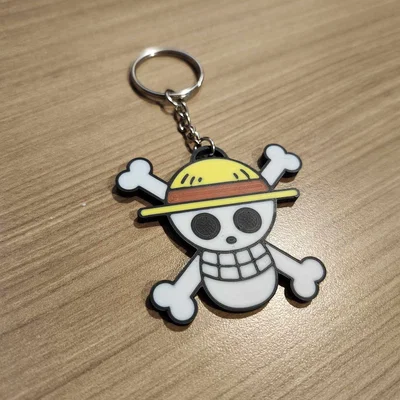 Móc khóa logo Luffy (One Piece) 3D cho tín đồ fan anime