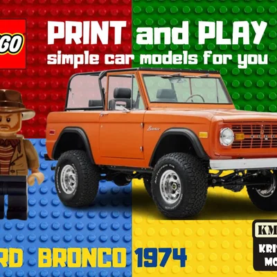 Mô hình in 3D Ford Bronco 1974 kết hợp lắp ráp LEGO cực chất