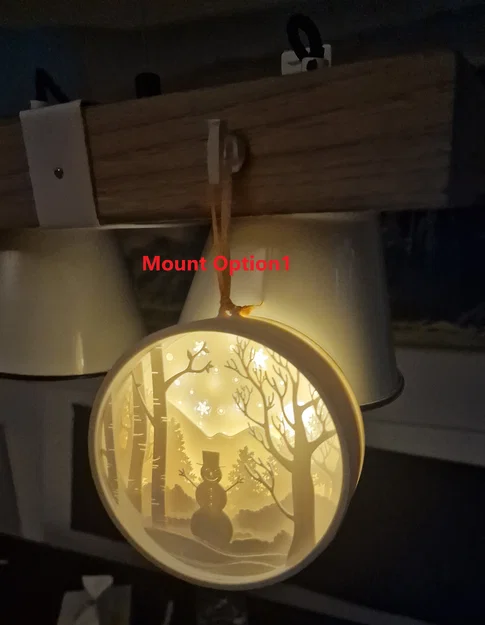 Trang trí Giáng Sinh nhiều lớp kèm đèn nền LED (3 tùy chọn gắn) - Image 3