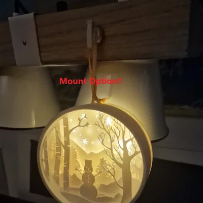 Trang trí Giáng Sinh nhiều lớp kèm đèn nền LED (3 tùy chọn gắn)