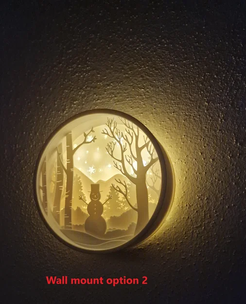 Trang trí Giáng Sinh nhiều lớp kèm đèn nền LED (3 tùy chọn gắn) - Image 4