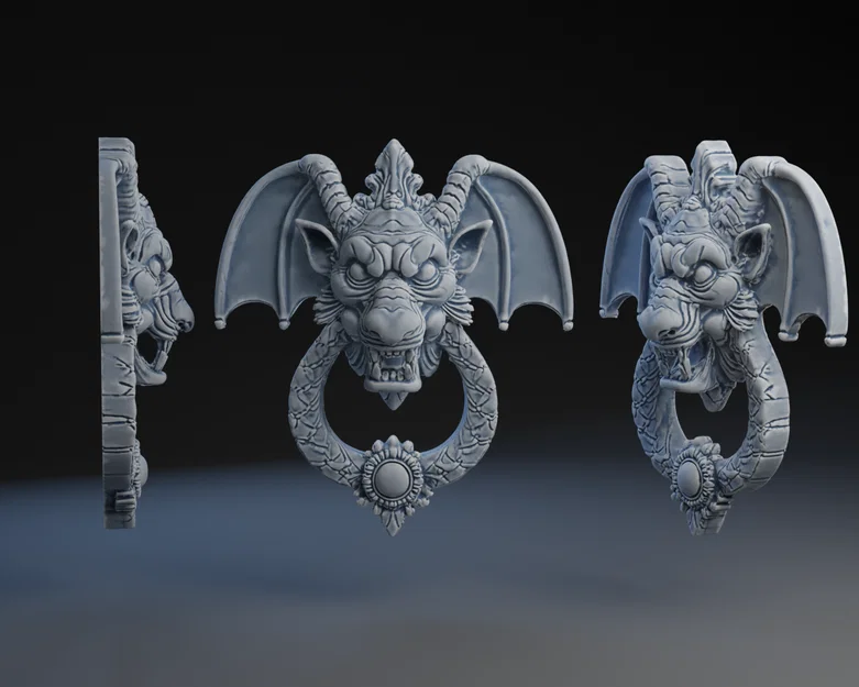 Tay nắm cửa 3D hình Gargoyle phong cách Gothic ma mị - Image 1