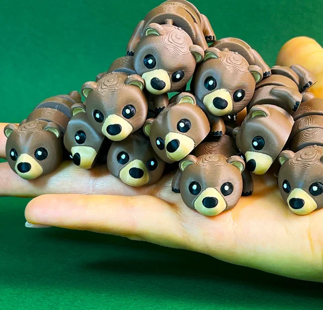 Gấu Grizzly Flexi Dễ Thương (Đồ chơi, Móc khóa & Nam châm) - Image 3