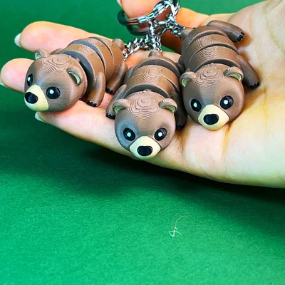Gấu Grizzly Flexi Dễ Thương (Đồ chơi, Móc khóa & Nam châm)