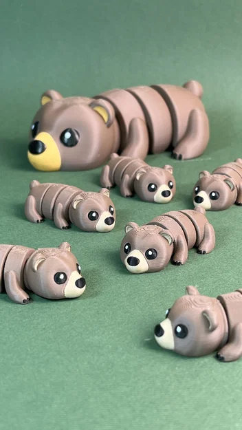 Gấu Grizzly Flexi Dễ Thương (Đồ chơi, Móc khóa & Nam châm) - Image 6