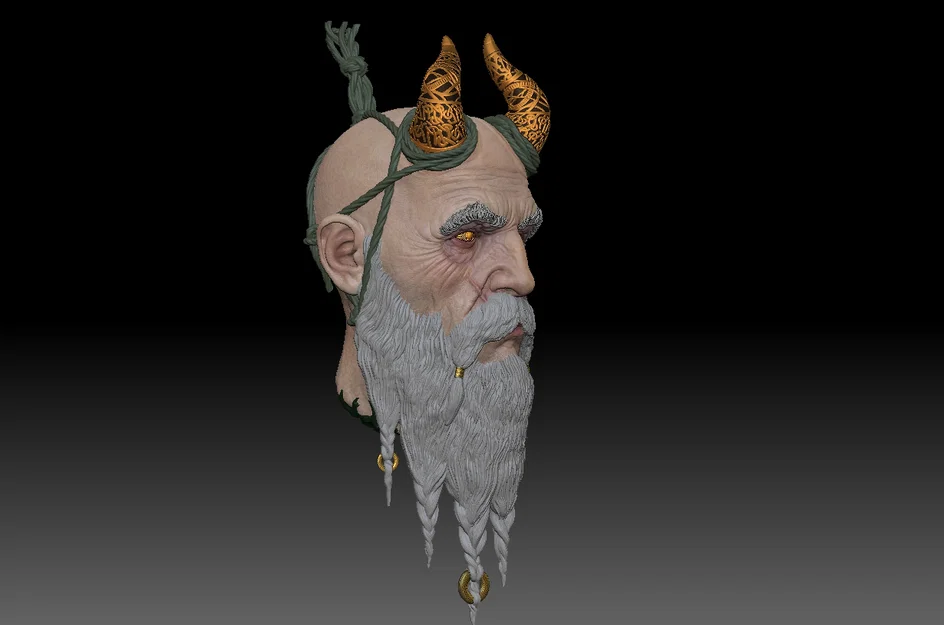 Mô hình 3D đầu nhân vật Mimir từ God of War Ragnarok siêu chi tiết - Image 5