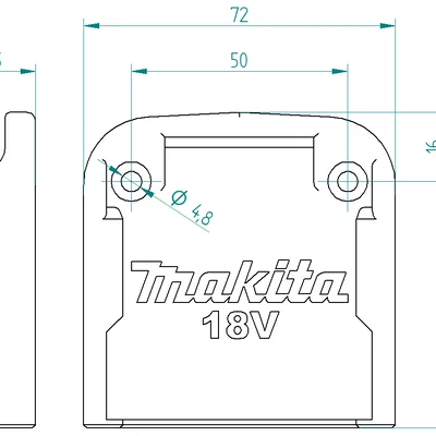 Giá đỡ pin Makita 18V bản dài (Makita 18V Batteryholder Long)