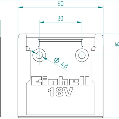 Giá đỡ pin Einhell 18V bản dài (Einhell 18V Batteryholder Long)