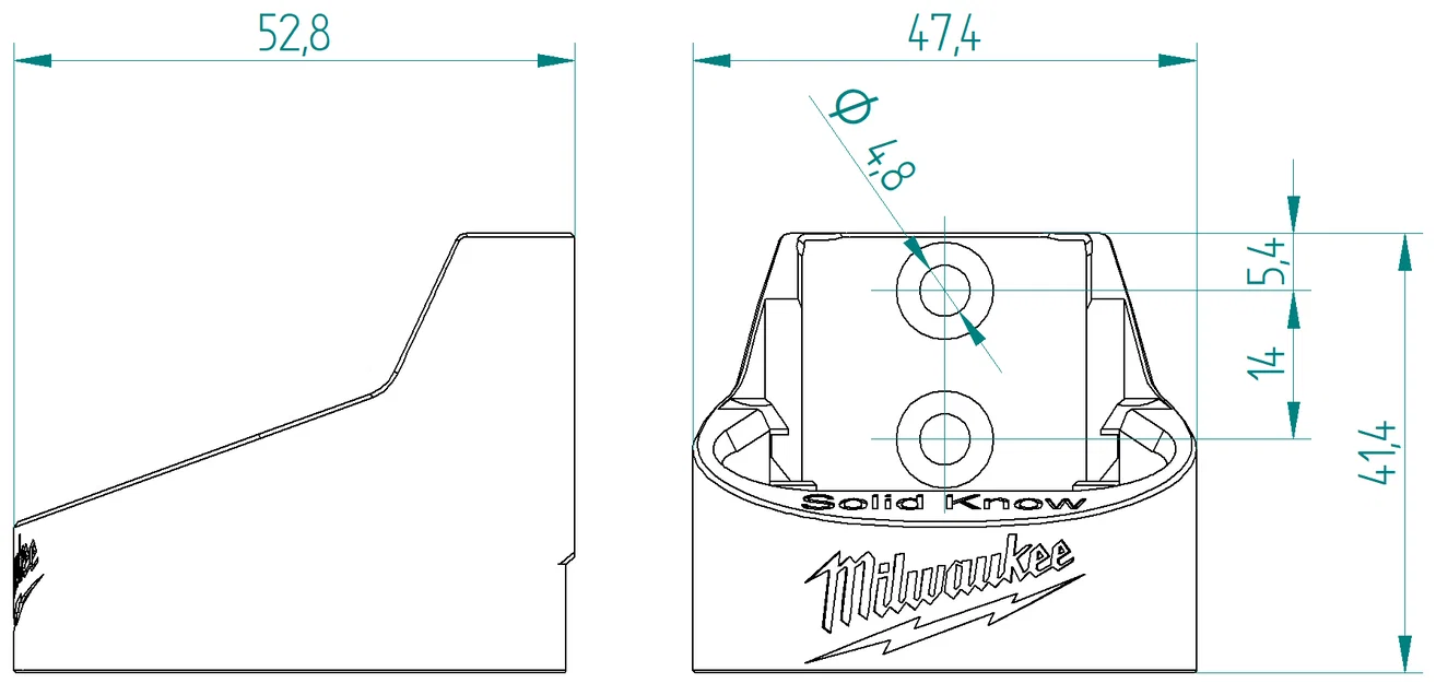 Giá đỡ pin Milwaukee 12V 2.0Ah (Batteryholder) - Image 2