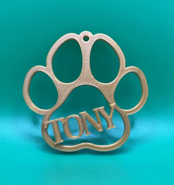 Móc treo hình dấu chân chó mèo (Pfotenanhänger) - Tùy chỉnh tên - Image 2