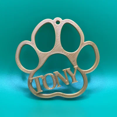 Móc treo hình dấu chân chó mèo (Pfotenanhänger) - Tùy chỉnh tên