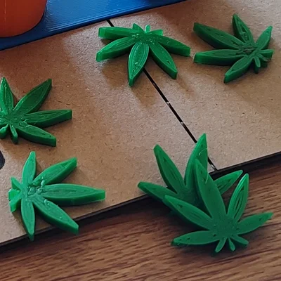 Mô hình token lá cần sa (Cannabis Leaf) in 3D siêu đẹp