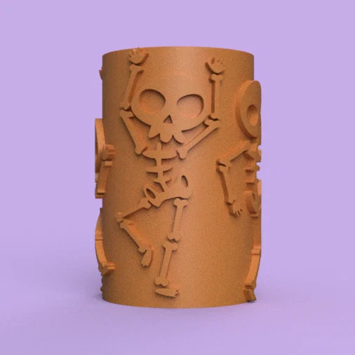 Con lăn tạo vân chủ đề bộ xương Halloween (Halloween Texture Roller) - Image 1