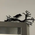 Mô hình quạ đậu trên cành cây - Trang trí tường Halloween ấn tượng - Thumbnail 1