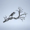 Mô hình quạ đậu trên cành cây - Trang trí tường Halloween ấn tượng - Thumbnail 3