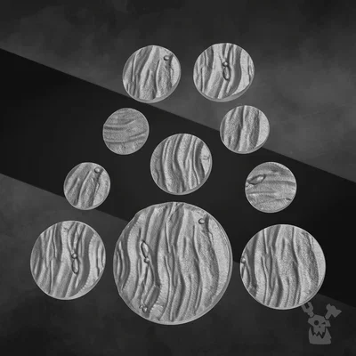 Bộ đế trang trí “Wavy sand” (Decorative bases) – Set 20 file STL