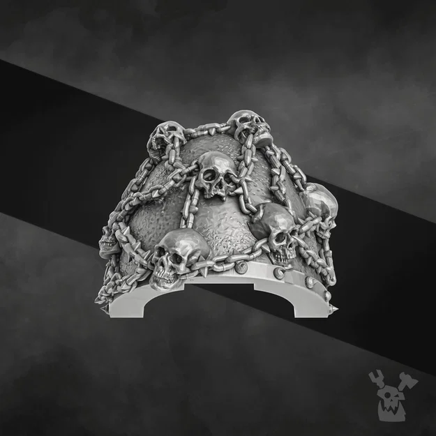 Miếng Giáp Vai Dây Xích Đầu Lâu (Skulls on Chain Shoulder Pads) - Image 1