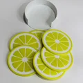 Bộ đế lót ly 3D hình lát cam và chanh độc đáo cho bàn trà - Thumbnail 2