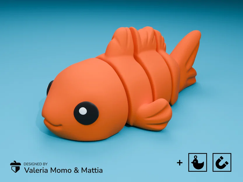 Cá Vàng Flexi Dễ Thương (Đồ chơi, Móc khóa & Nam châm) - Image 1