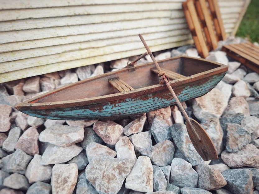 Mô hình thuyền mini nổi trên nước chân thực - Image 1