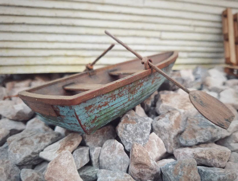 Mô hình thuyền mini nổi trên nước chân thực - Image 2