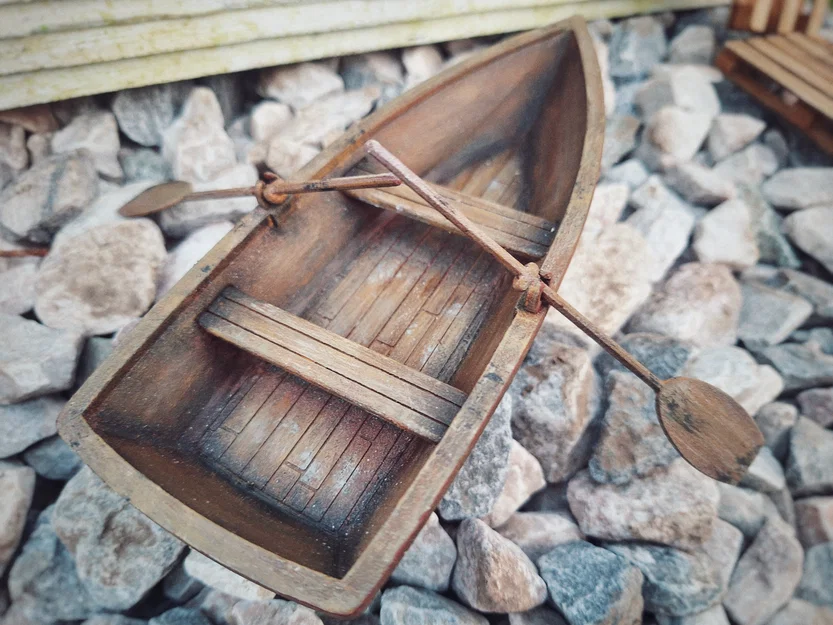 Mô hình thuyền mini nổi trên nước chân thực - Image 3