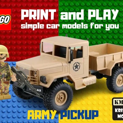 Mô hình xe bán tải quân sự 3D tương thích LEGO - Army Offroad Pickup