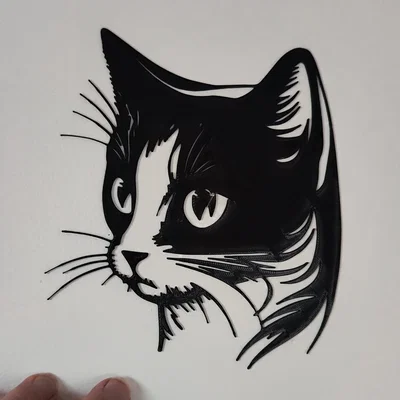 Mẫu in 3D đầu mèo trang trí tường độc đáo